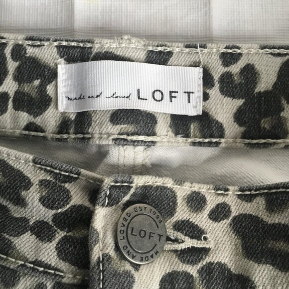 Ann Taylor LOFT Modern Skinny Jeans Womens 31/12 Leopard Print Stretch Denim - Picture 16 of 16
